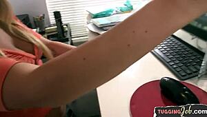 Babe Gives Handjob On Her Knees In Pov