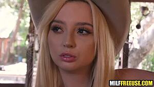 Cowgirl stepmom freeuses teen with stepson