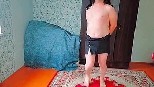 Wow! Sissy in Party Mini Dress Shows Big Ass and Booty as Crossdresser Femboy! What a Sight!