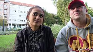 German Scout Tricks Shy Latina Emma Sweet to Fuck at Fake Model Job