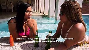 me n my friend got wild, squirting in sauna oops!