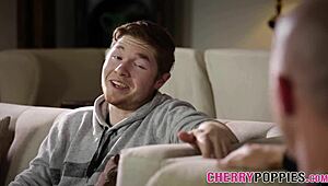 In this cuckold scene, the young latina teen gets bent over and receives a massive cumshot