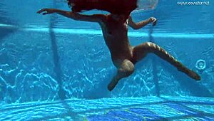 Irina from Russia shows her shaved body underwater!