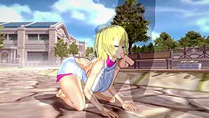 3d hentai with big ass and tits in creampie scene