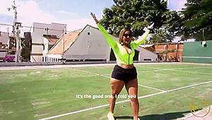 me n my friend got wild, squirting in sauna oops!