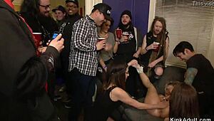 Hottie Interracial Public Group Sex Party Rocks!