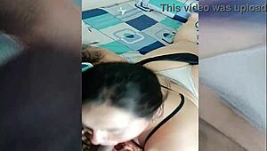 Boldly eating my friend's curvy milf wife with her big ass