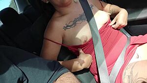 Mexican Wife Flashing Tits Publicly on Roadside