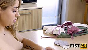 sensual teen blonde banged for fisting