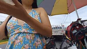 Watching a sexy girl get turned on in the park and meeting a cute skinny amateur