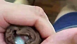 Young guy with big dick masturbating and cumming