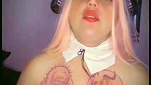 Young 18+ MAID MASTURBATES CURVY TITS WITH LIPSTICK