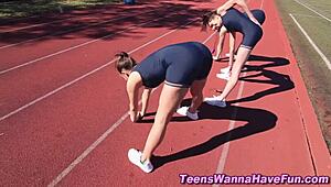 Finger fuck that teen 18+ lez at the party?