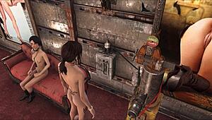 Fallout 4 machine fucks me hard with a dildo in wild anal action