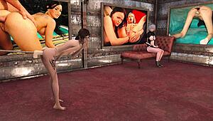 Fallout 4 machine fucks me hard with a dildo in wild anal action