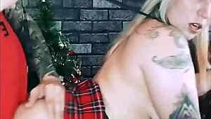 He Got His Cock Sore Fucking Playboy Bunny And Santa Mom!