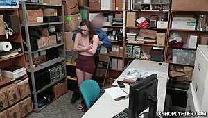 Dark Haired Teen Gets Doggystyle from LP Officer