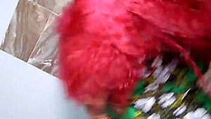 Festive couple rides monster cock in wild cowgirl action. Black duo bangs hard all night