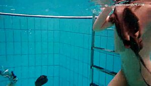 Avenna, Nina Mohnatka, and Marketa Swimming in the Pool