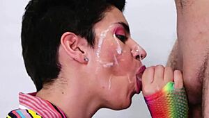 cum with pride during intense handjob and blowjob session