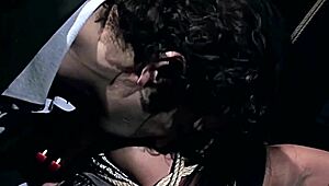 tied angelica heart in old factory for bondage