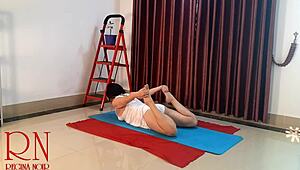 Regina Noir strips white panties for nude yoga in gym. Full cam 2 captures every juicy move!