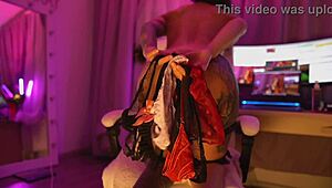 i shoved my thong into my wet pussy and masturbated with cream before selling panties