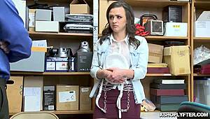 Dark Haired Teen Gets Doggystyle from LP Officer