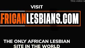romantic african couple lesbian shower makeout