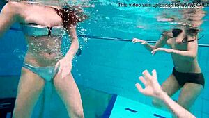 Avenna, Nina Mohnatka, and Marketa Swimming in the Pool