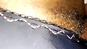 HOUSEWIFE PULLS PANTS TO THE SIDE IN BEDROOM.