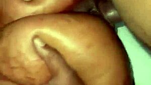 Ebony Babe Rides Monster Cock in Threesome