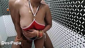 took my indian wife to bathroom for hard fucking