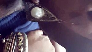 head in car with toothless woman