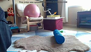 Hell yeah, Aurora Willows stretching in a tight skirt and socks!