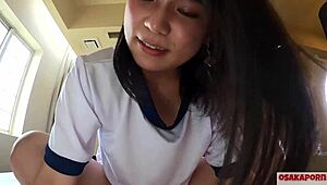 Cute Asian Teen in Cosplay Experiences Multiple Orgasms Riding and Sucking