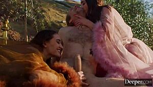 Deeper Nymphs Kylie and Sera Succumb to Michaels Charms