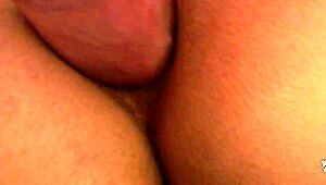 The naughty brunette fingers her twat while her asshole gets dicked down hard.