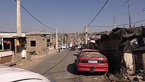 romantic african couple lesbian shower makeout