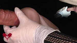 mistress in latex gloves making me ejaculate into onahole