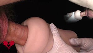 mistress in latex gloves making me ejaculate into onahole