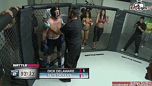 Tattooed brunette babe enjoys natural tits covered in cum