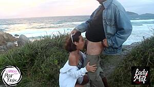 Oh, Latina Brunette's Natural Tits Bounce On Monster Cock Outdoors!