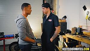 Hung Repairman Jayden Marcos Delivers Bareback Assfucking to AJ Sloan in Special Service