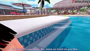 Anzu Mazaki Fucks Hard On Pool