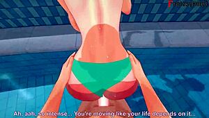 Anzu Mazaki Fucks Hard On Pool