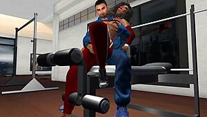 Groped Hard on the Bench in Cartoon Sex!