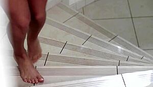 Blonde Delivers Intense Footjob And Handjob