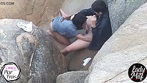 Oh, Latina Brunette's Natural Tits Bounce On Monster Cock Outdoors!