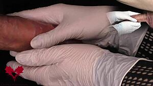 mistress in latex gloves making me ejaculate into onahole
